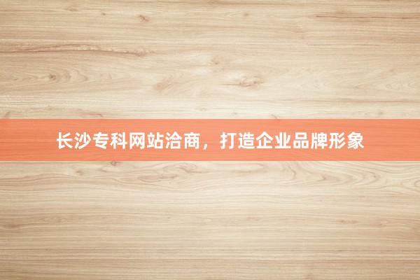 长沙专科网站洽商，打造企业品牌形象